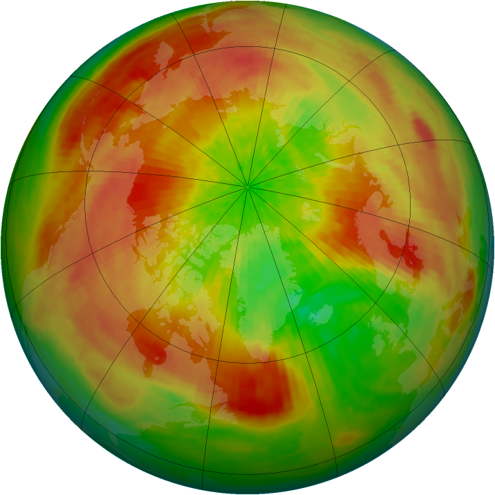 Arctic ozone map for 05 April 2003